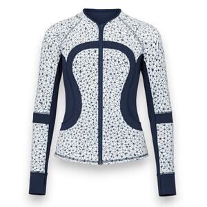 Lululemon Find Your Bliss Reversible Jacket Womens 8 Navy Blue Sporty Athleisure